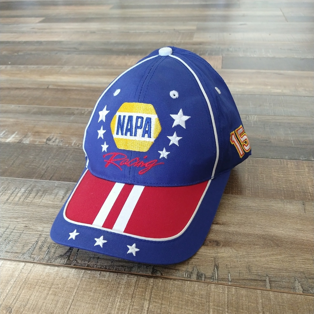 VTG NAPA Racing Dale Earnhardt #15 NASCAR Red/White/Blue Adjustable Cap Hat